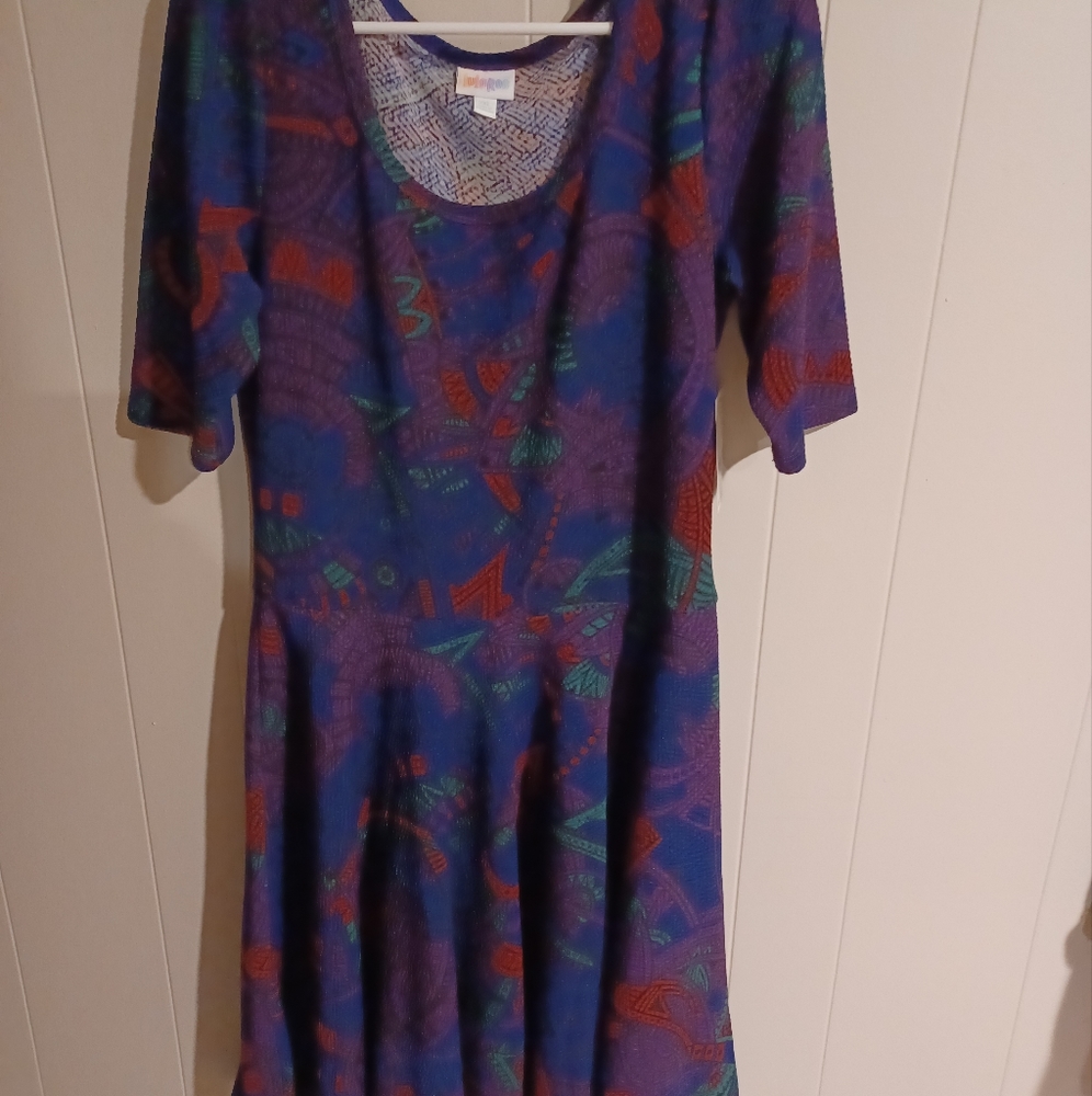 Lularoe dress with beautiful color pattern, 2X NWT